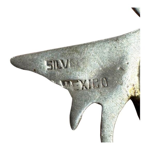 Vintage Pair Mexican Silver Bug Bee Insect Wasp Brooch Pin Set 1” Unique Design - Picture 4 of 6